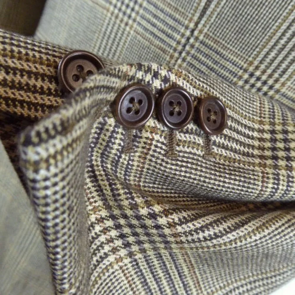 Kiton Napoli 100% cashmere  plaid blazer i50 riding jacket equestrian L vintage